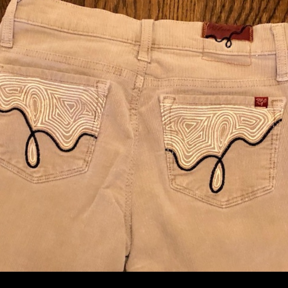 Khaki corduroy bootleg pants